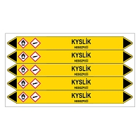 Značení potrubí, kyslík,5 ks, 150 × 12 mm